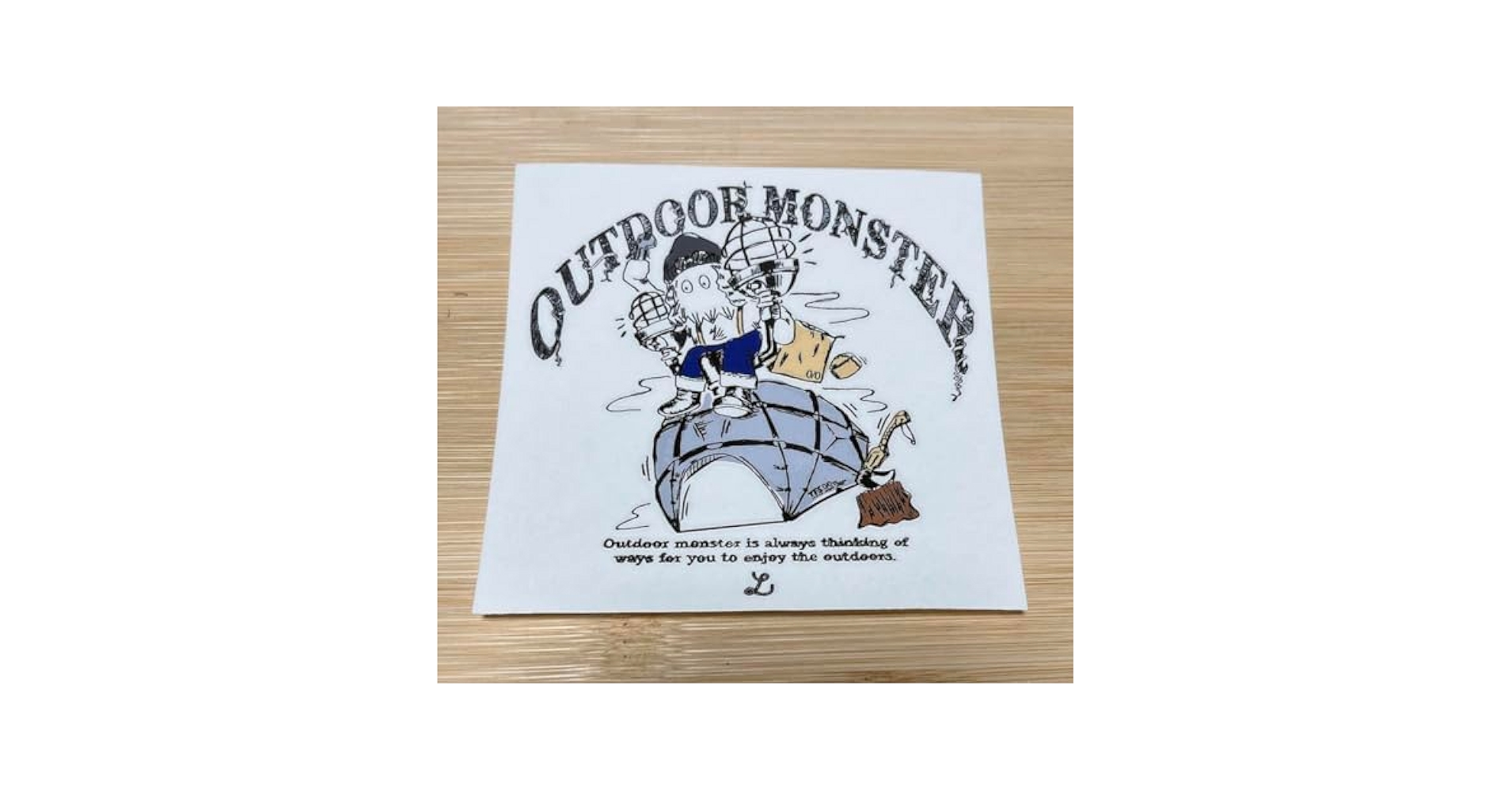 アウトドアモンスター×ネルデザインワークスコラボ　ステッカー2枚 Amazon.co.jp: アウトドアモンスター ネルデザインワークス